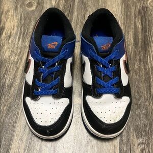 NIKE kids dunk low shoes white black racer blue size 10C